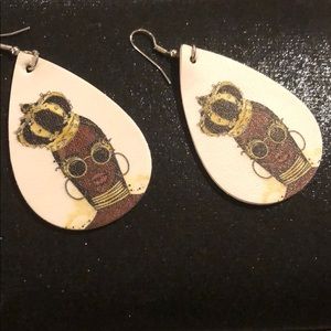 Afrocentric leather earrings